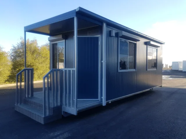 Custom eco lunchroom with covered verandah entrance